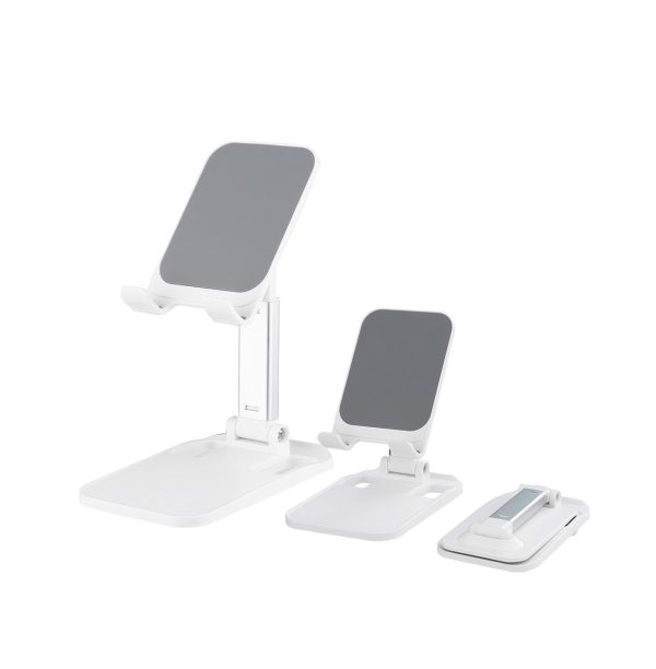 Stand Stand Solding uz tālruņa planšetdatora 4-8 '' uz galda balta