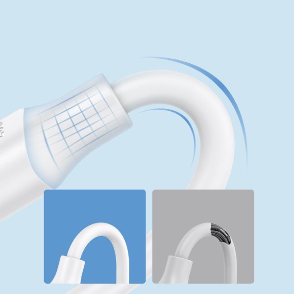 Elastīgs izturīgs USB kabelis - USB -C uzlādes un datu pārraidei 1m balts