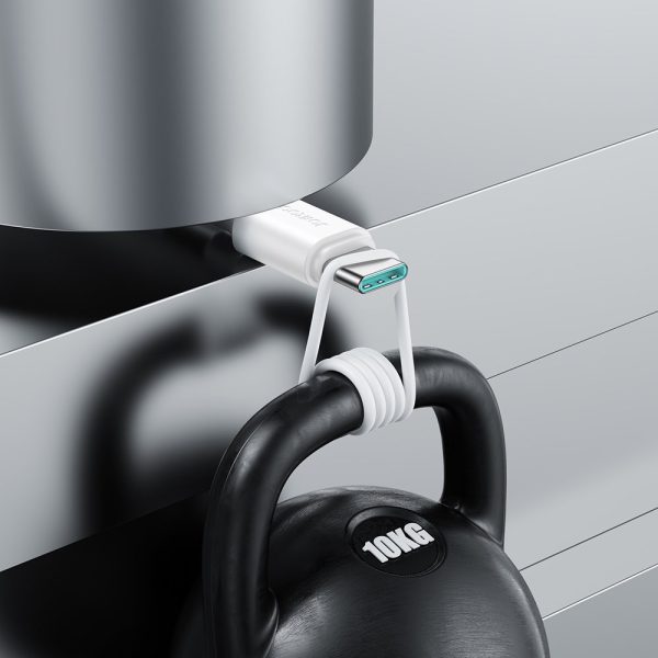 Elastīgs izturīgs USB kabelis - USB -C uzlādes un datu pārraidei 1m balts