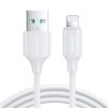 Elastīgs izturīgs USB kabelis - iPhone uzlādes un datu pārraidei 1m balts