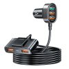 Ātra automašīnas lādētājs 5x USB ar 45W pagarinātāja vadu