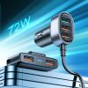 Ātra automašīnas lādētājs 5x USB ar 45W pagarinātāja vadu