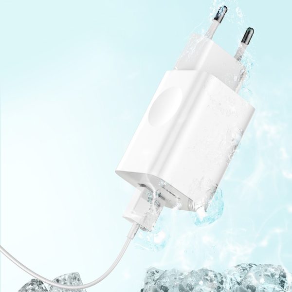 Tīkla lādētājs USB kabeļa ātrai uzlādei 3.0 balts kabelis