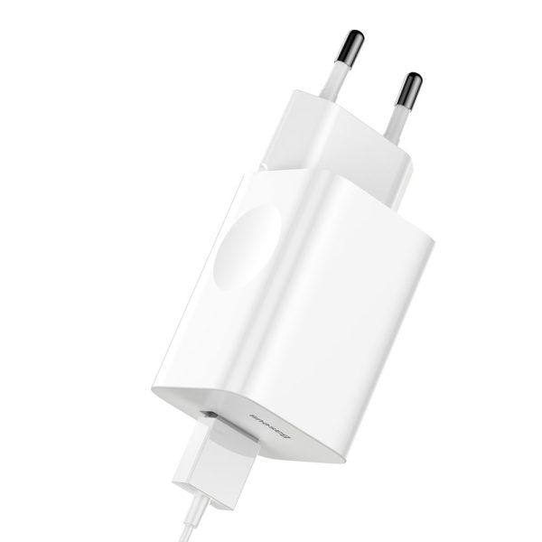 Tīkla lādētājs USB kabeļa ātrai uzlādei 3.0 balts kabelis