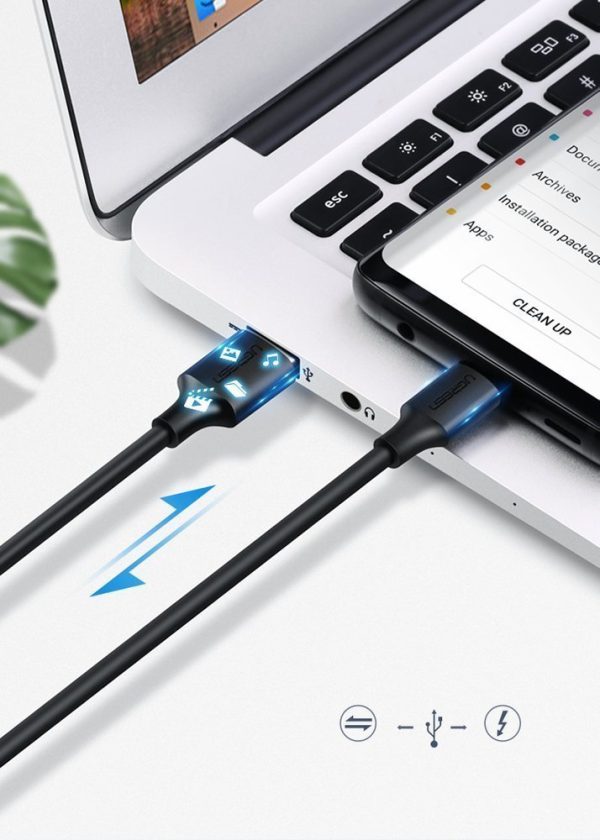 USB kabeļa kabelis - USB -C 3A 3M Black