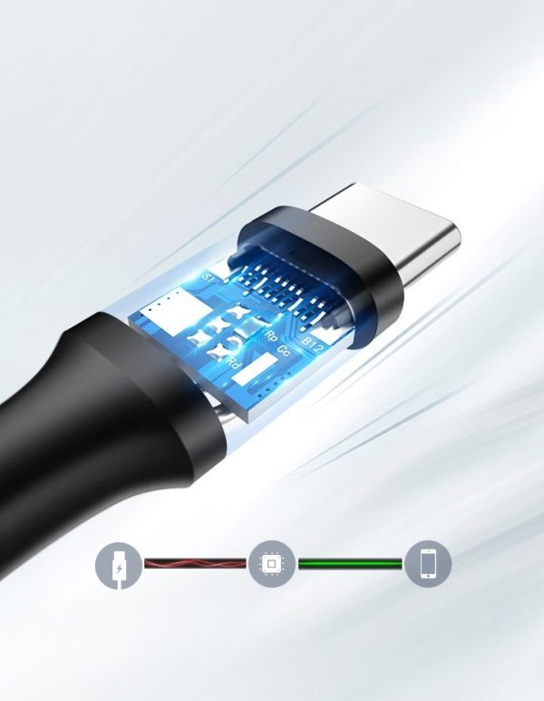 USB kabeļa kabelis - USB -C 3A 3M Black