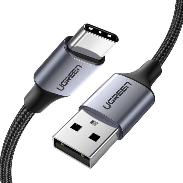 Kabeļa kabelis stiprā pītā USB pītā - USB -C QC 3.0 3A 2m pelēkā krāsā
