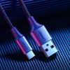 Kabeļa kabelis stiprā pītā USB pītā - USB -C QC 3.0 3A 2m pelēkā krāsā