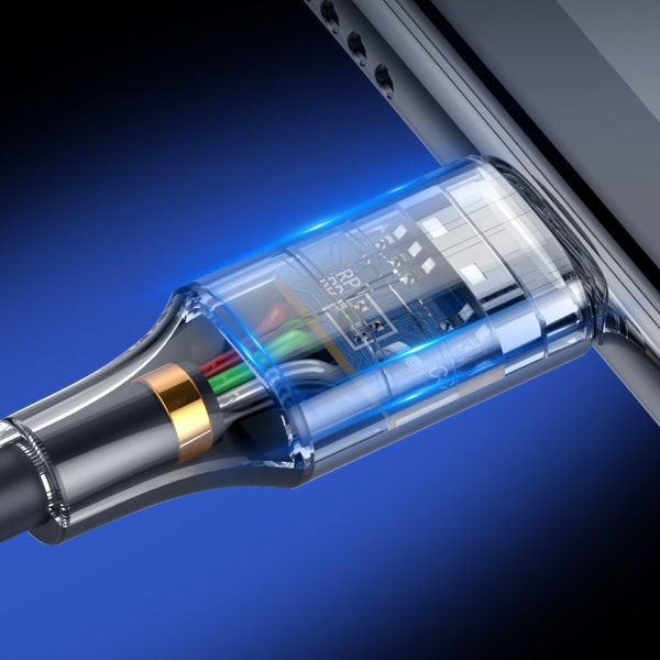 Kabeļa kabelis stiprā pītā USB pītā - USB -C QC 3.0 3A 2m pelēkā krāsā