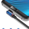 Kabeļa leņķa kabelis stiprā USB pītā - USB -C QC 3,0 3A 2m pelēkā krāsā