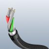 Kabeļa leņķa kabelis stiprā USB pītā - USB -C QC 3,0 3A 2m pelēkā krāsā