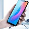 2in1 kabeļa kabelis spēcīgā pinuma USB - Microusb + USB -C 1M 2,4a melns