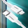 Kabelis Kabelis iPhone MFI USB -C - Lightning 20W 3A 1M White White