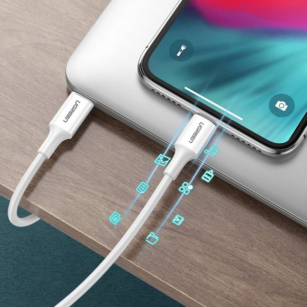 Kabelis Kabelis iPhone MFI USB -C - Lightning 20W 3A 1M White White