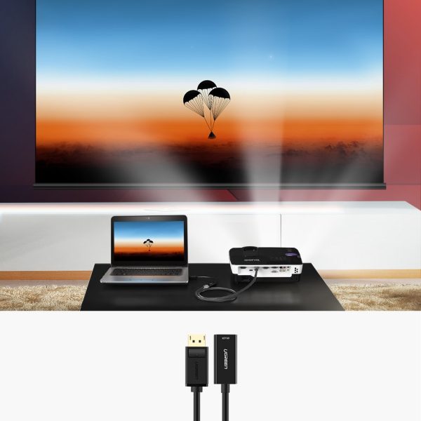 Viena ceļa adapteris no Displayport (vīrietis) uz HDMI (mātīte) 1080p 60Hz 12 bitu melns