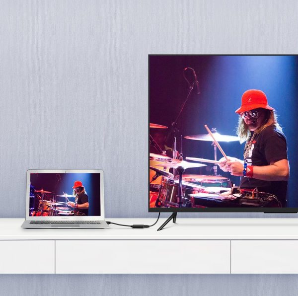 Viena ceļa adapteris no Displayport (vīrietis) uz HDMI (mātīte) 1080p 60Hz 12 bitu melns