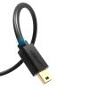 Kabeļa kabeļa USB adapteris - miniusB 480 Mbps 2m melns