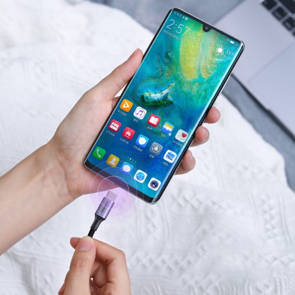 Kabelis USB-C Power Piegāde 100W ātras uzlādes FCP 5A 3M pelēks kabelis