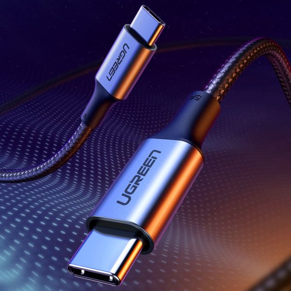 Kabelis USB-C Power Piegāde 100W ātras uzlādes FCP 5A 3M pelēks kabelis