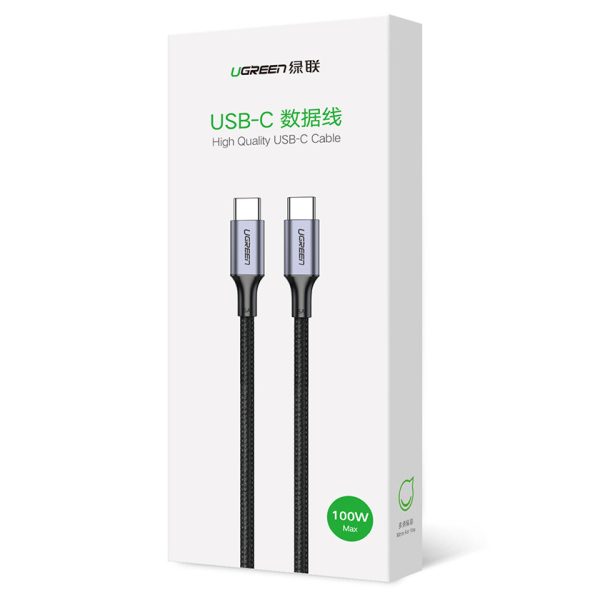 Kabelis USB-C Power Piegāde 100W ātras uzlādes FCP 5A 3M pelēks kabelis