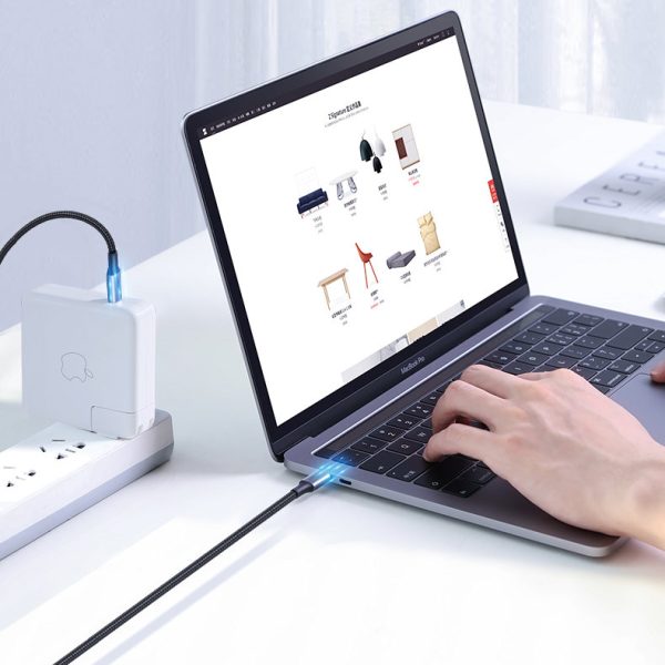 Kabelis USB-C Power Piegāde 100W ātras uzlādes FCP 5A 3M pelēks kabelis