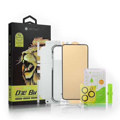 6in1 Aizsardzības komplekts iPhone 11 Pro Max Case stiklam ekrānam un kameras aplikatoram D30 buferis
