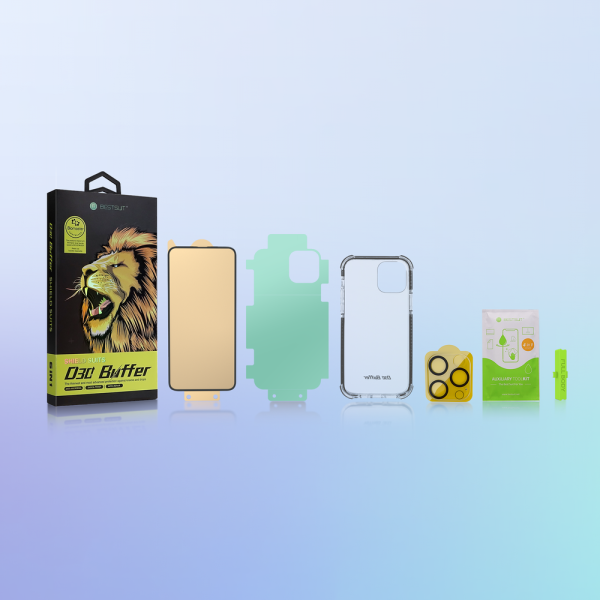 6in1 Aizsardzības komplekts iPhone 11 Pro Max Case stiklam ekrānam un kameras aplikatoram D30 buferis