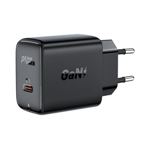 GAN Charger USB-C 30W PD QC 3.0 AFC FCP Black