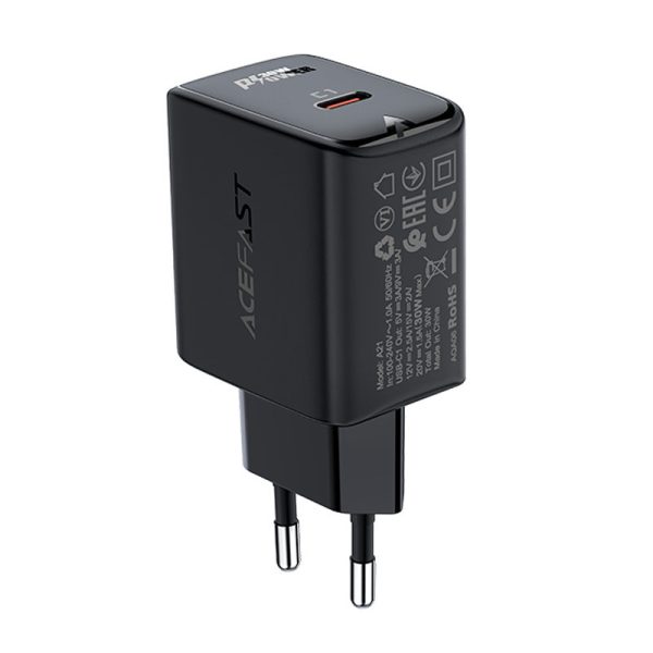 GAN Charger USB-C 30W PD QC 3.0 AFC FCP Black