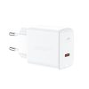 GAN USB-C 30W PD QC 3.0 AFC FCP baltais lādētājs