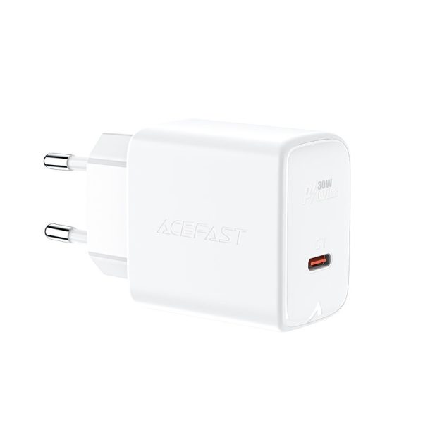 GAN USB-C 30W PD QC 3.0 AFC FCP baltais lādētājs