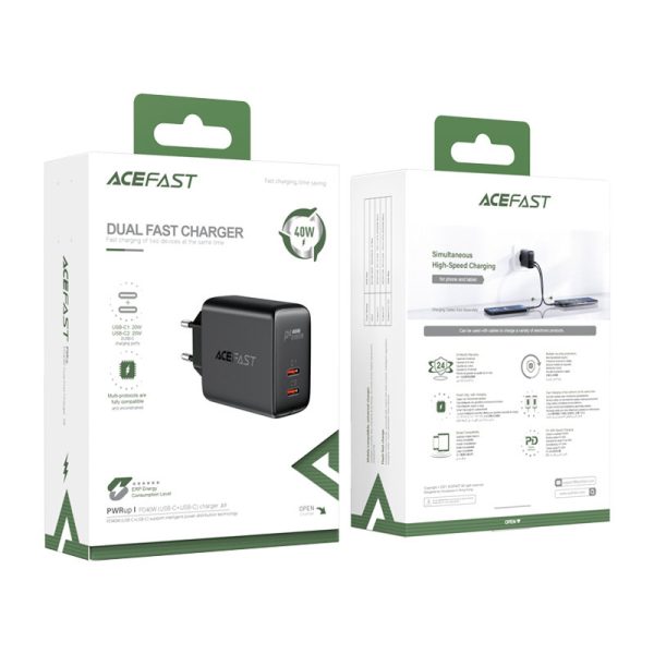 2x USB-C 40W PPS PD QC 3.0 AFC FCP lādētājs
