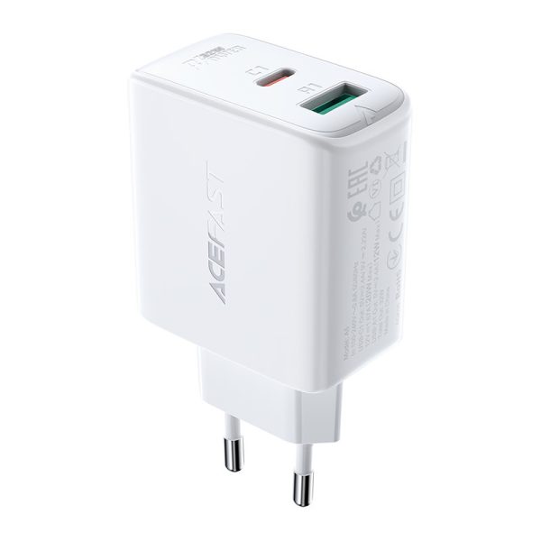 USB-C USB 32W PPS PD QC 3.0 AFC FCP baltais lādētājs
