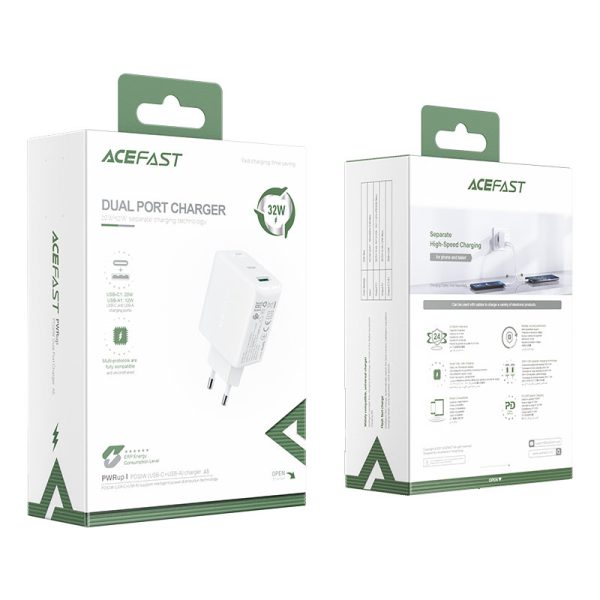USB-C USB 32W PPS PD QC 3.0 AFC FCP baltais lādētājs