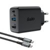 2in1 lādētājs ar USB-C kabeli + USB-C adaptera adapteris-HDMI 4K melns