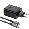 2in1 lādētājs ar USB-C kabeli + USB-C adaptera adapteris-HDMI 4K melns