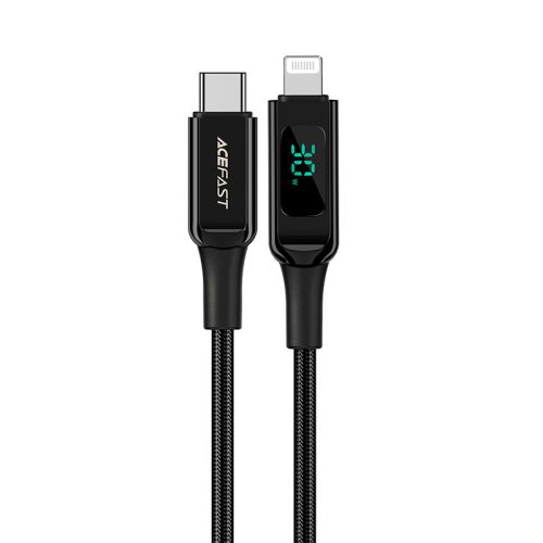 Noslīcis kabelis ar LED ekrānu iPhone MFI USB -C - zibens 1