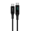 Noslīkstošais stieples kabelis ar LED USB-C 100W 20V 5A 2M Black