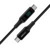 Noslīkstošais stieples kabelis ar LED USB-C 100W 20V 5A 2M Black