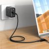 Noslīkstošais stieples kabelis ar LED USB-C 100W 20V 5A 2M Black