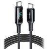 Noslīkstošais stieples kabelis ar LED USB-C 100W 20V 5A 2M Black