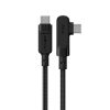 Kabeļa leņķa kabelis USB-C 100W 20v 5a 2m melnā krāsā