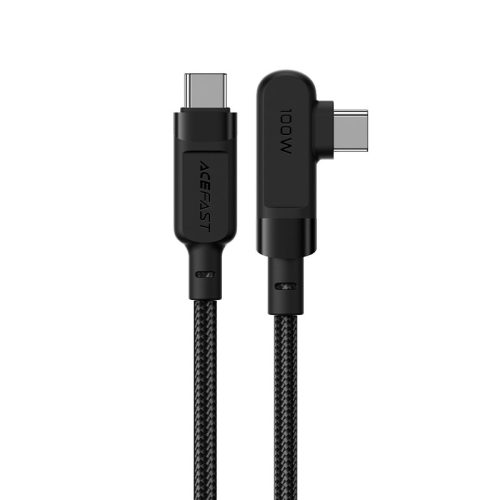 Kabeļa leņķa kabelis USB-C 100W 20v 5a 2m melnā krāsā