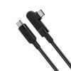 Kabeļa leņķa kabelis USB-C 100W 20v 5a 2m melnā krāsā