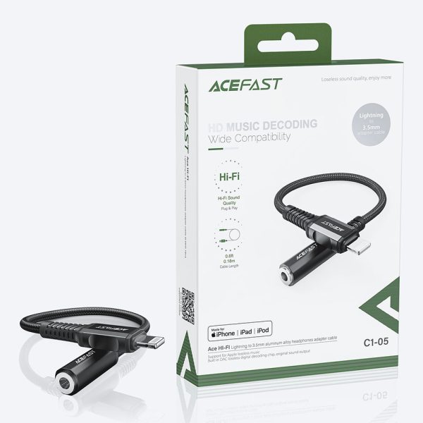 1020660-10-przejsciowka-adapter-audio-aux-do-iphone-acefast-hurtownia-sklep Aux Aux adaptera adapteris iPhone MFI zibens - 3,5 mm mini ligzda 18cm melns