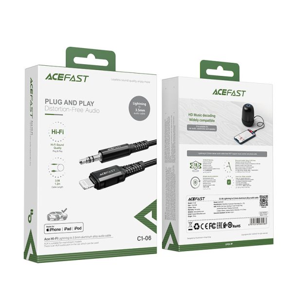 1020661-5-kabel-przewod-audio-aux-do-iphone-mfi-li-acefast-hurtownia-sklep Aux Aux kabelis iPhone MFI Lightning - 3,5 mm mini ligzda 1,2m melns