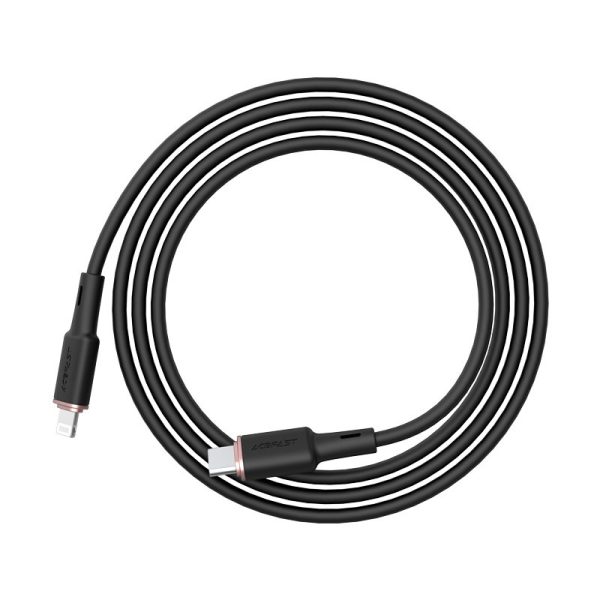 Kabelis Kabelis iPhone MFI USB -C - zibens 30W 3A 1,2m melns