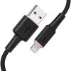 Kabelis kabelis iPhone MFI USB - zibens 2,4A 1,2 m melns
