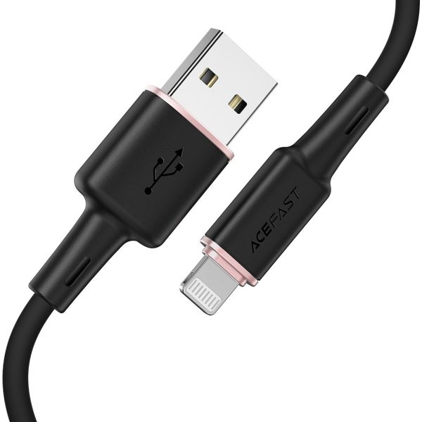 Kabelis kabelis iPhone MFI USB - zibens 2,4A 1,2 m melns