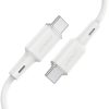 Kabelis USB-C 60W 20V 3A 1,2M balts kabelis
